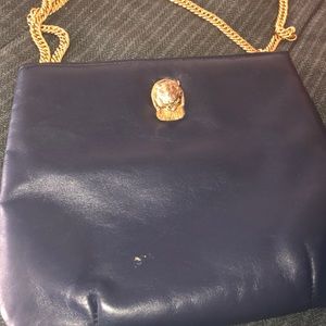 1970’s Vintage Ruth Saltz Navy Brass Lion purse
